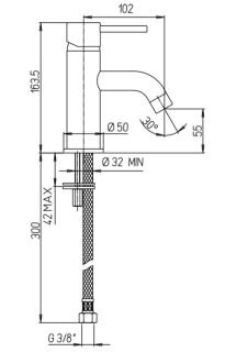 Смеситель для раковины Paini Cox 78PJ205 матовое золото